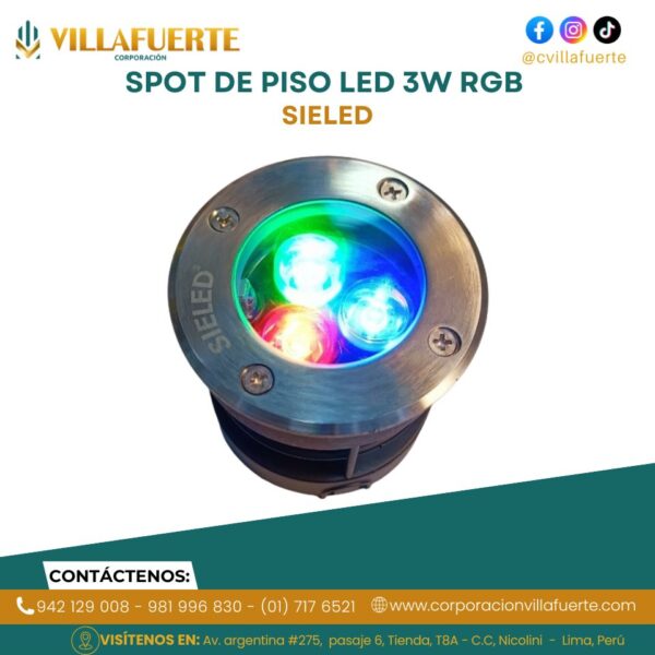 SPOT DE PISO LED 3W RGB IP68 220V SIELED