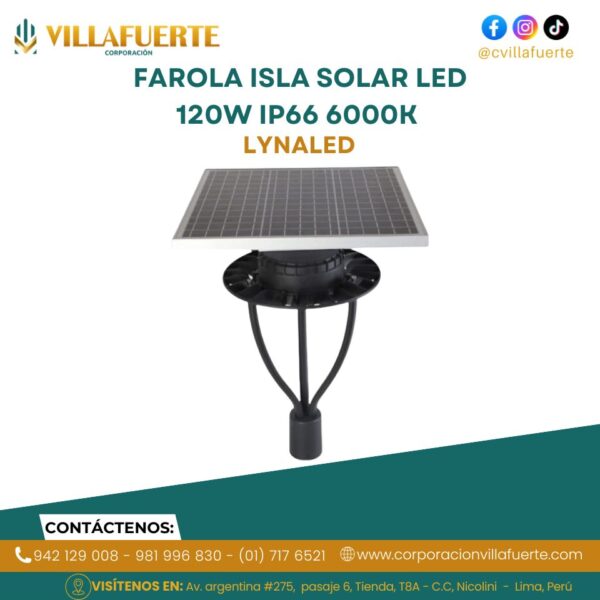 FAROLA ISLA SOLAR LED 120W IP66 6000K LYNALED