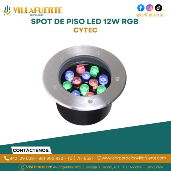 SPOT DE PISO LED 12W RGB IP67 220V CYTEC