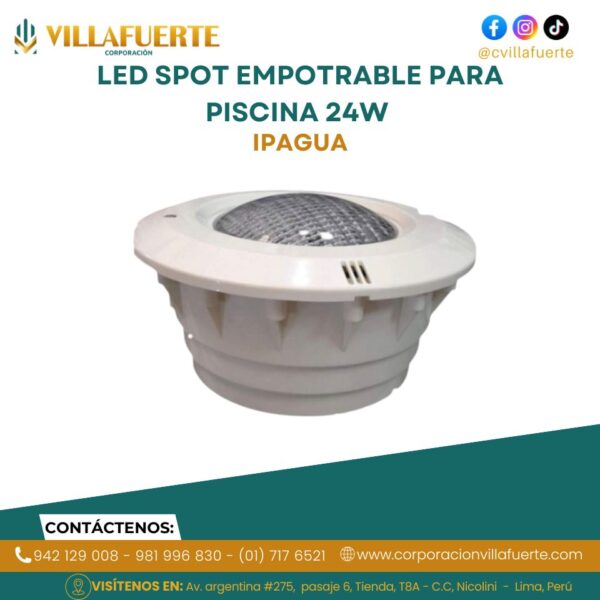 LED SPOT EMPOTRABLE PARA PISCINA 24W IP69 RGB 12V IPAGUA