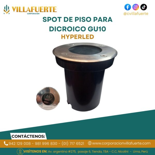 SPOT DE PISO PARA DICROICO GU10 IP65 AC85-265V 50/60HZ HYPERLED