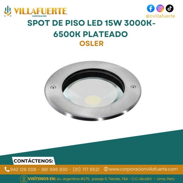 SPOT DE PISO LED 15W 3000K- 6500K PLATEADO OSLER