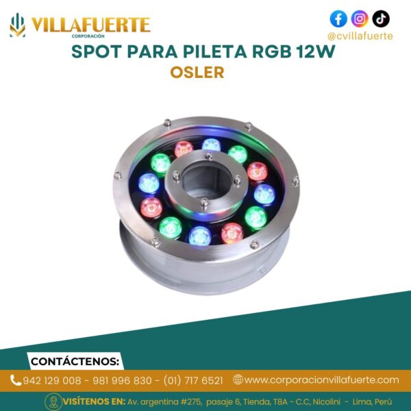 SPOT PARA PILETA RGB 12W IP68 12V OSLER