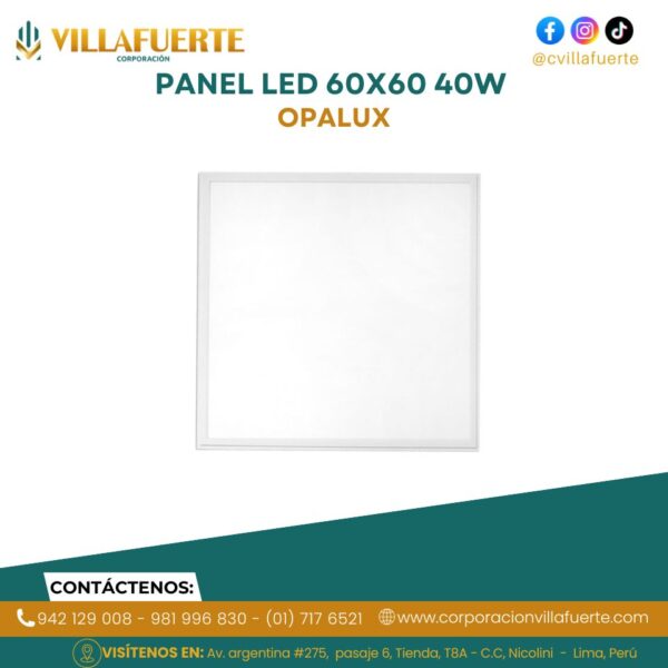 PANEL LED 60X60 40W IP20 OPALUX