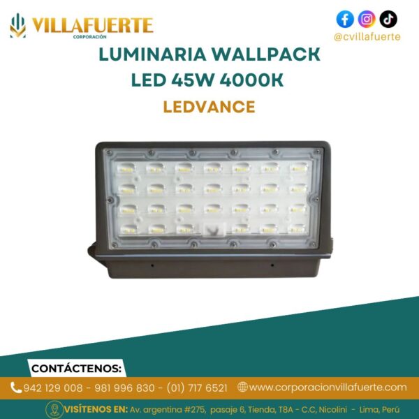 LUMINARIA WALLPACK LED 45W 4000K LEDVANCE