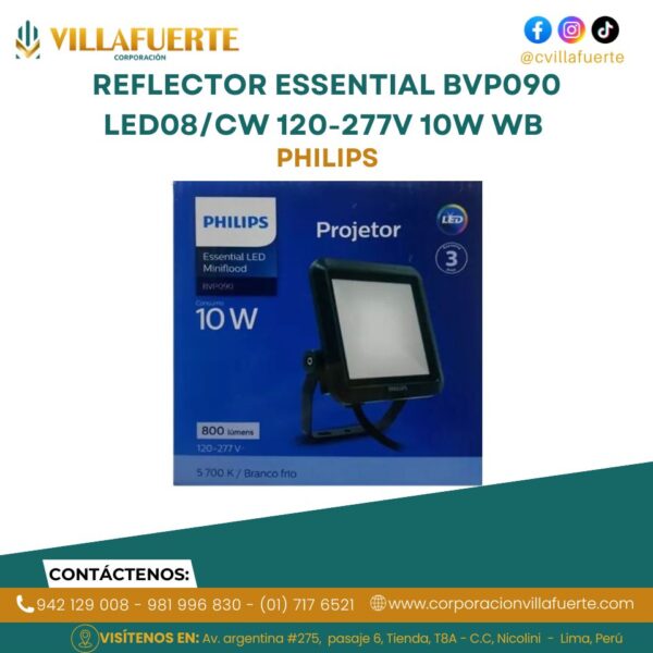 REFLECTOR ESSENTIAL BVP090 LED08/CW 120-277V 10W WB PHILIPS