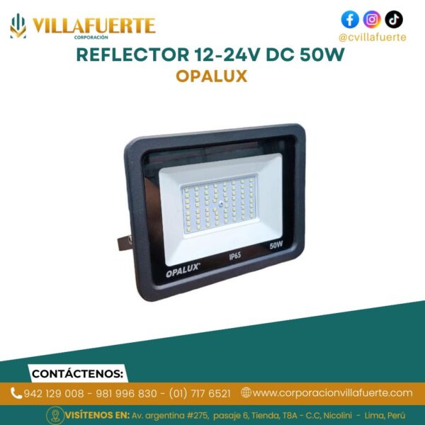 REFLECTOR 12-24V DC 50W IP65 4000 LÚMENES OPALUX