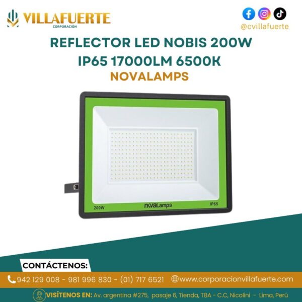 REFLECTOR LED NOBIS 200W IP65 17000LM 6500K 100-240V NOVALAMPS