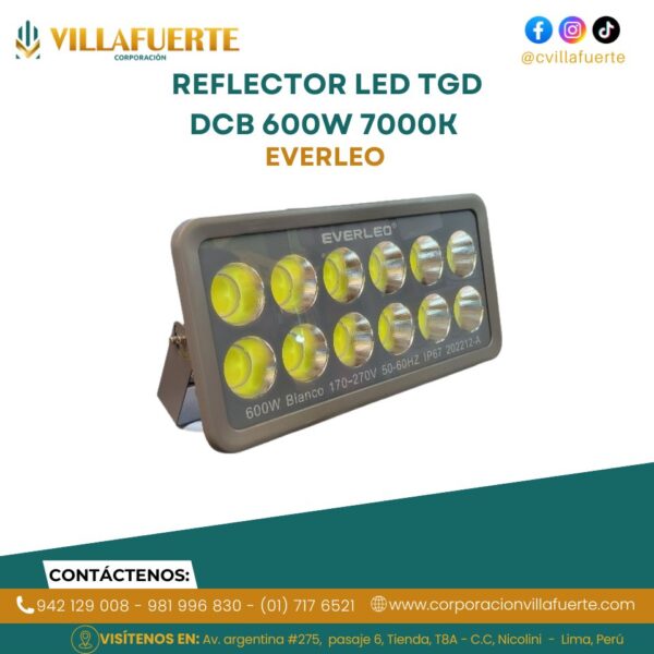 REFLECTOR LED TGD DCB 600W 7000K IP67 170–270V EVERLEO