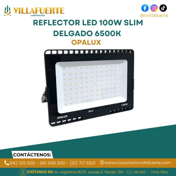 REFLECTOR LED 50W SLIM DELGADO 6500K IP65 85-265V OPALUX