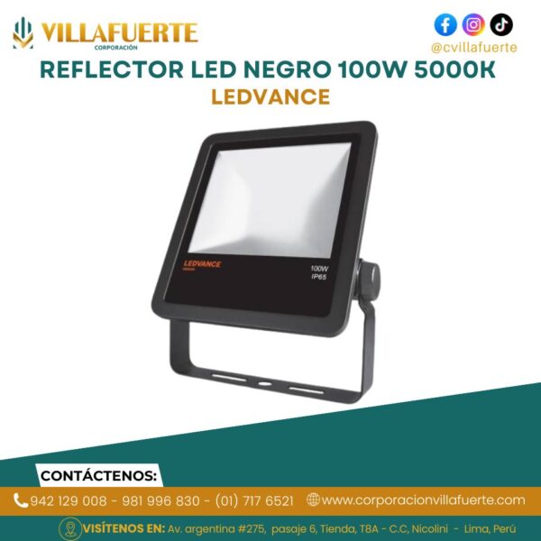 REFLECTOR LED NEGRO 100W 100-240V 5000K IP65 FLOODLIGHT LEDVANCE OSRAM